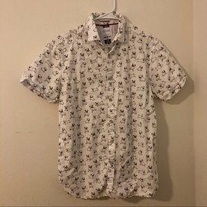 Men’s button up pug shirt